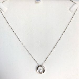 Sterling silver necklace with CZ circle charm